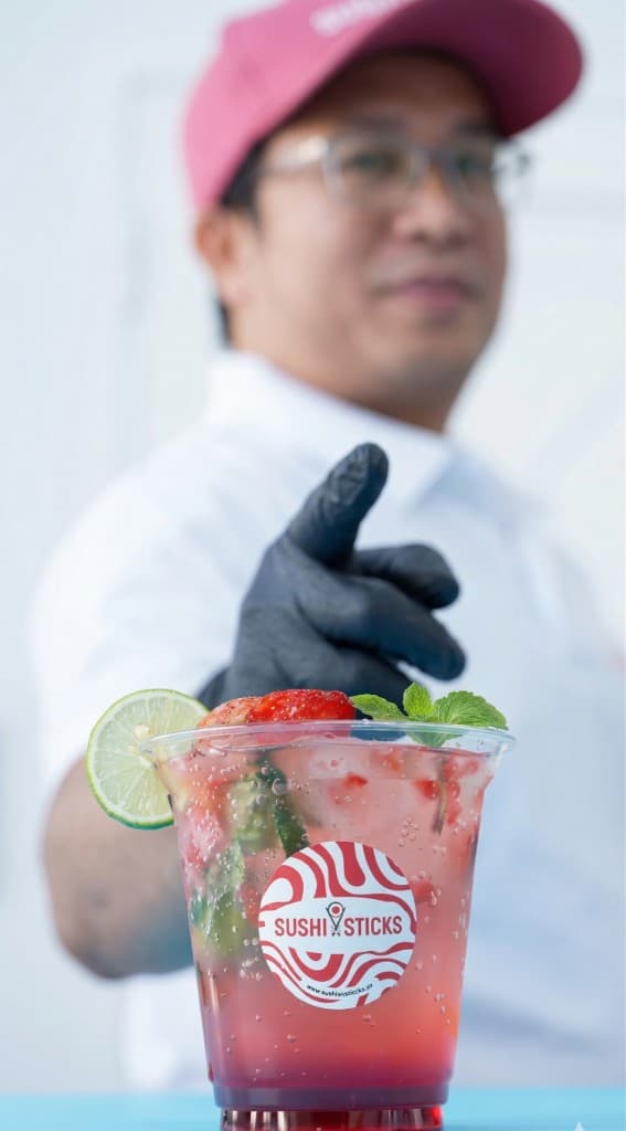 Chef preparing modern Japanese cuisine